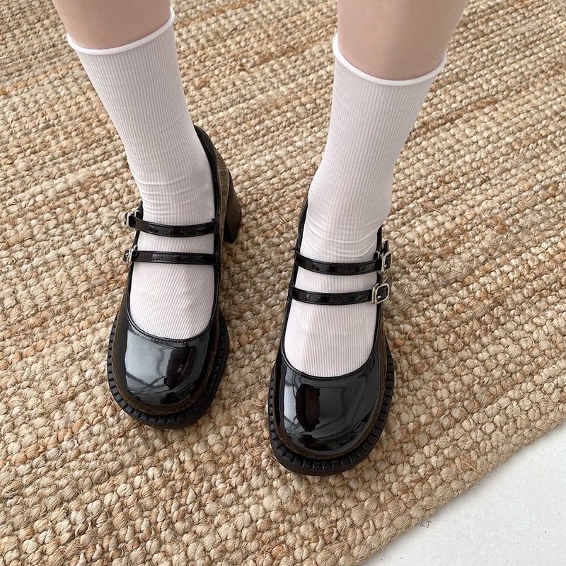 Giày lolita đế cao da mềm đáng yêu, giày búp bê phong cách tiểu thư