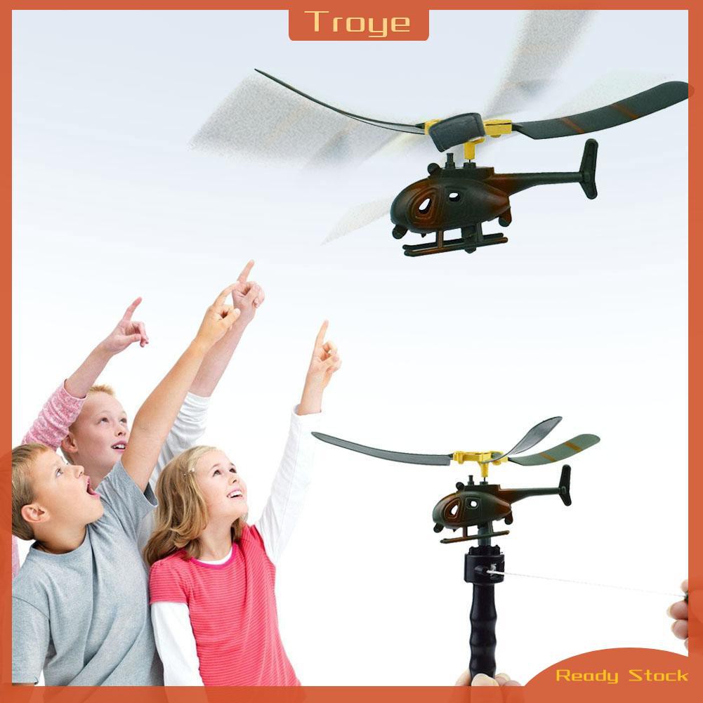 Aviation Model Copter Handle Pull Helicopter Plane Outdoor Toys for Kids