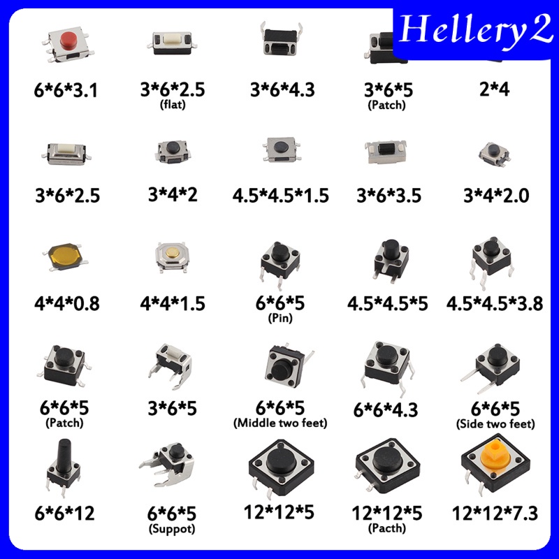 2 Nút Nhấn Microswitch Cho Máy Ghi Hình Điện Tử