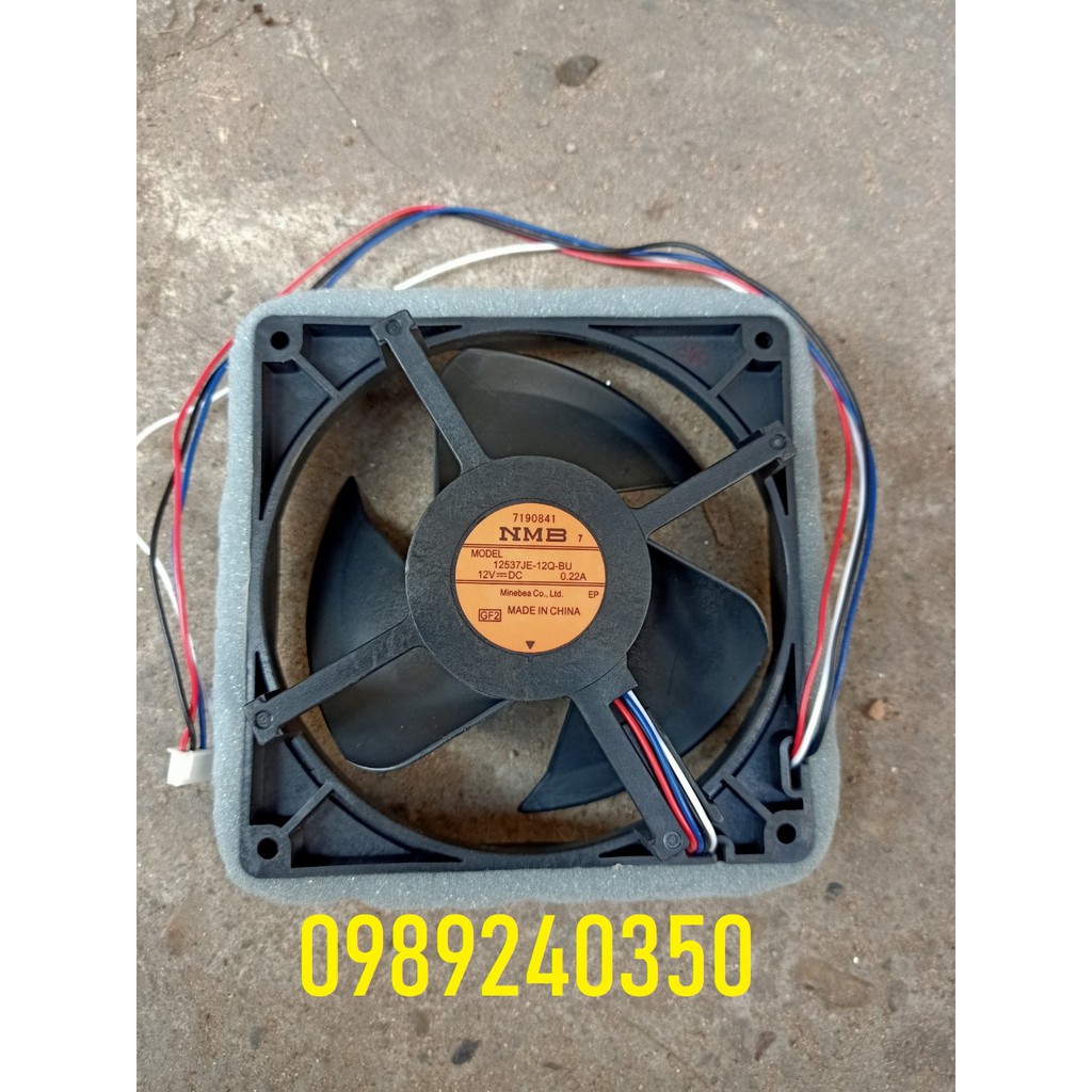 Mô tơ quạt tủ lạnh 12V 4 dây (vuông 12,5 x 12,5cm)