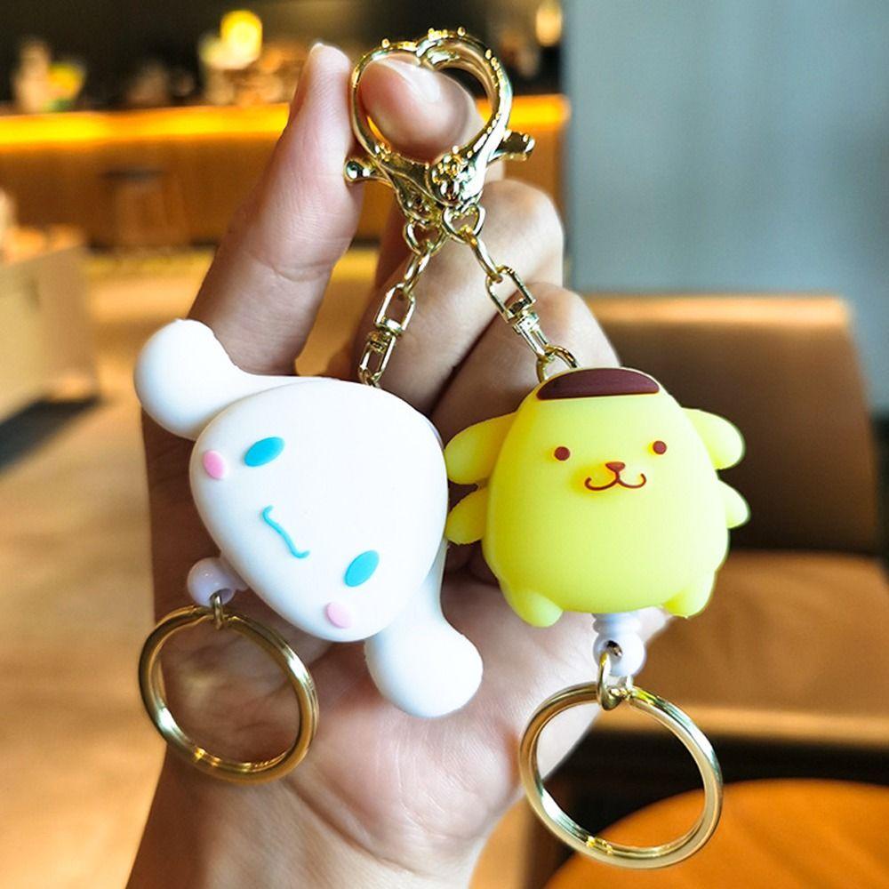 LANFY Móc Chìa Khóa Xe Hơi Hình Mèo / Ếch / Chim Cánh Cụt / Chim Cánh Cụt Kiểu Hàn Quốc Chống Thất Lạc Đa