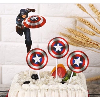 OH- Trang Trí Sinh Nhật  Set hình cắm giấy siêu nhân Mỹ người nhện siêu anh hùng trang trí bánh kem topper cake