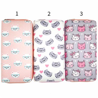 Bóp ví dài cartoon hoạ tiết hoạt hình mặt mèo nhỏ dễ thương cute - Banana Store