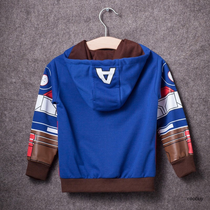 Áo khoác có mũ và khóa kéo họa tiết siêu anh hùng Avengers Endgame dễ thương cho bé trai