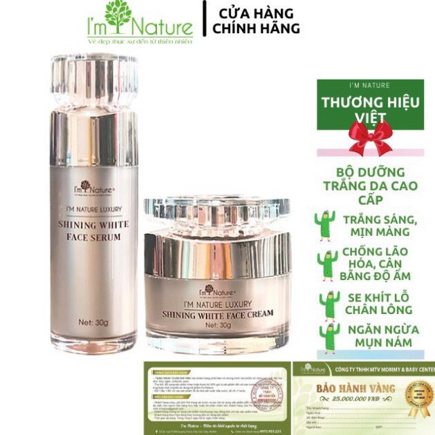 [I'm Nature] Bộ Kem Dưỡng Trắng Da Cao Cấp I'm Nature Luxury Shining White_An Toàn Cả Bà Bầu Và Sau 