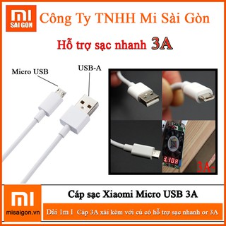 [Hỏa Tốc HCM] Cáp sạc Micro USB 3A (Trắng) 1 MÉT/2 MÉT hoặc Cáp TYPE C 3A 1 Mét