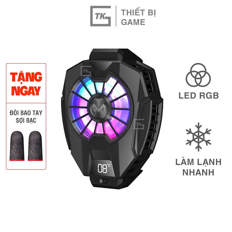 Quạt tản nhiệt cho điện thoại di động MEMO DL05 led RGB công nghệ sò lạnh siêu mát có màn hình hiển thị nhiệt độ