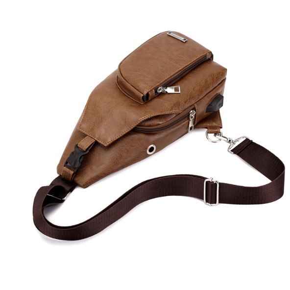 Túi đeo chéo nam da pu Hàn Quốc tích hợp tai nghe sạc pin tiện dụng - Túi chéo nam TC45 | BigBuy360 - bigbuy360.vn