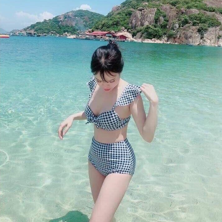 Bikini 2 mảnh Cánh Tiên Nơ Ngực Quần Cạp Cao-secxy cực tôn dáng-bikinistore Bộ Bơi Yêu Thích nữ
