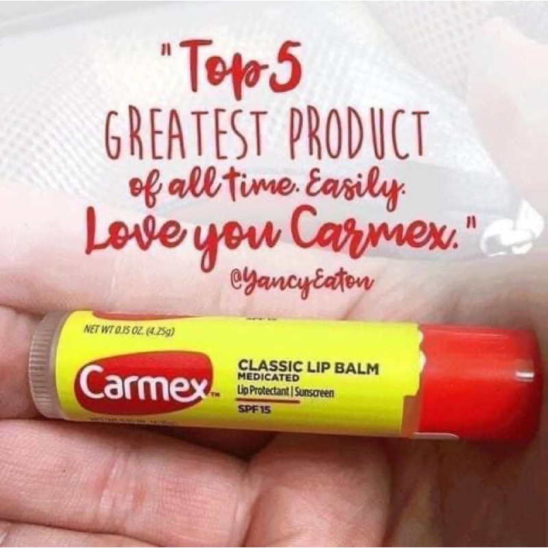 ❤️ SON SIÊU DƯỠNG CARMEX CLASSIC LIP BALM MEDICATED CÓ CHỐNG NẮNG SPF15 (HÀNG MỸ) ❤️