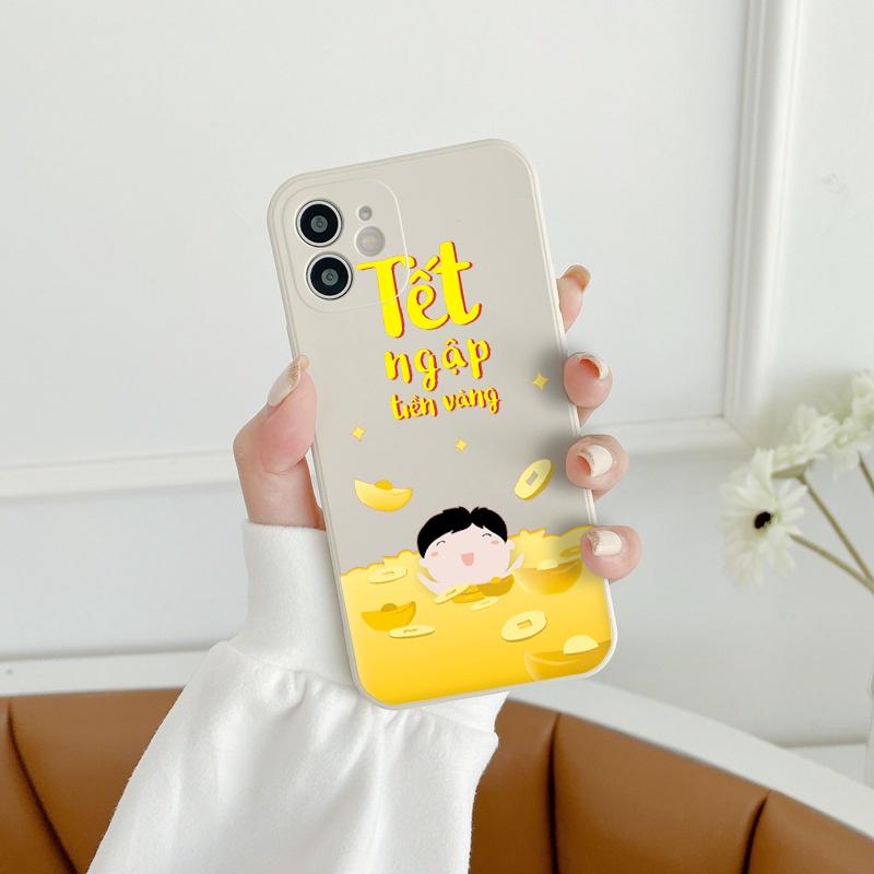 Ốp iphone Tết Đỏ Như Dưa cạnh vuông chống sốc bảo vệ cam ip 11 7plus 8plus x xsmax 11pro max 12pro12promax 13promax e119