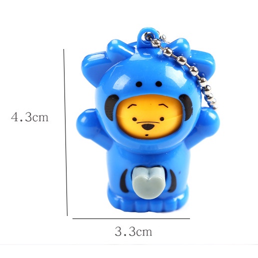 Móc khoá búp bê gấu pooh bấm thay đổi khuôn mặt (1539MKN)