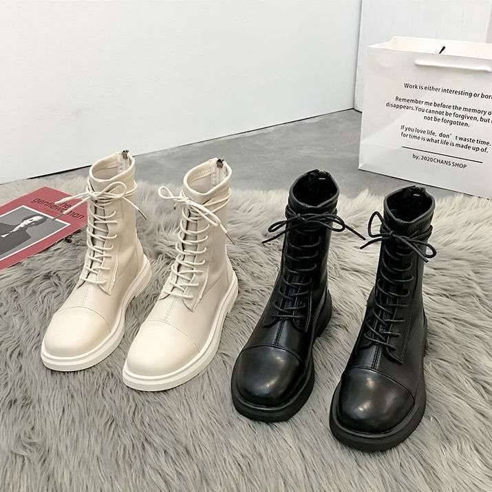 Giày Boot Cổ Ngắn Đế Dày Phong Cách Anh Quốc Thời Trang Thu Đông Mới