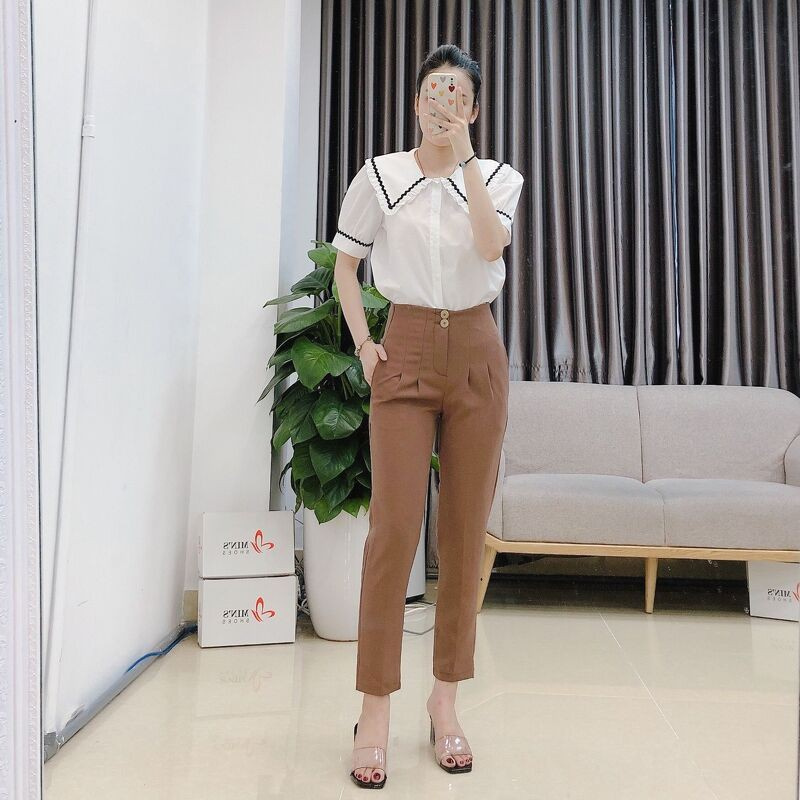 Min's Shoes - Quần Baggy Lưng Cao Thời Trang Xuân Hè Cho Nữ 100