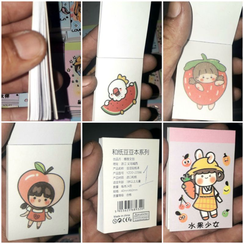 Một cuốn có 24 tờ dán sticker kích thước 4x6cm có nhiều mẫu rất đẹp