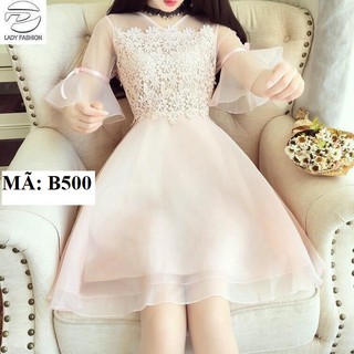 ĐẦM REN PHỐI LƯỚI B500