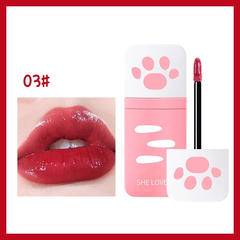 Son Môi Màu Bóng Hình Móng Mèo Màu Macaron Chống Thấm Nước Sheloves