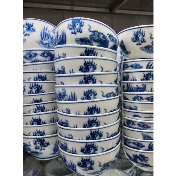 bát cơm thờ men lam( bát cơm cúng)