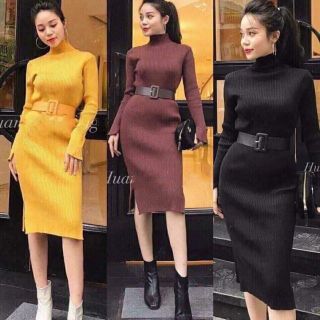Váy len body