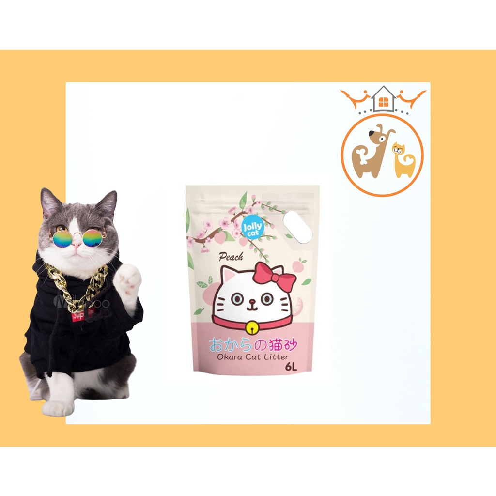 Cát đậu nành vệ sinh cho mèo Okara Cat Litter Jolly Cat 6L