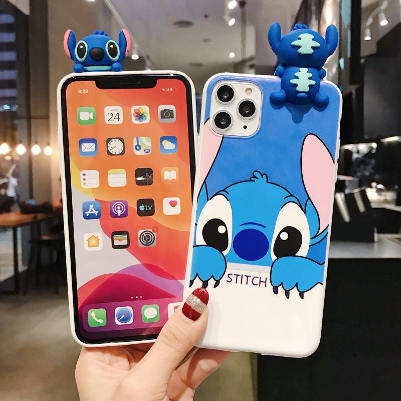 [ IPHONE ] Ốp Lưng Silicon Stitch ( Kèm Hình Thú ) - B245