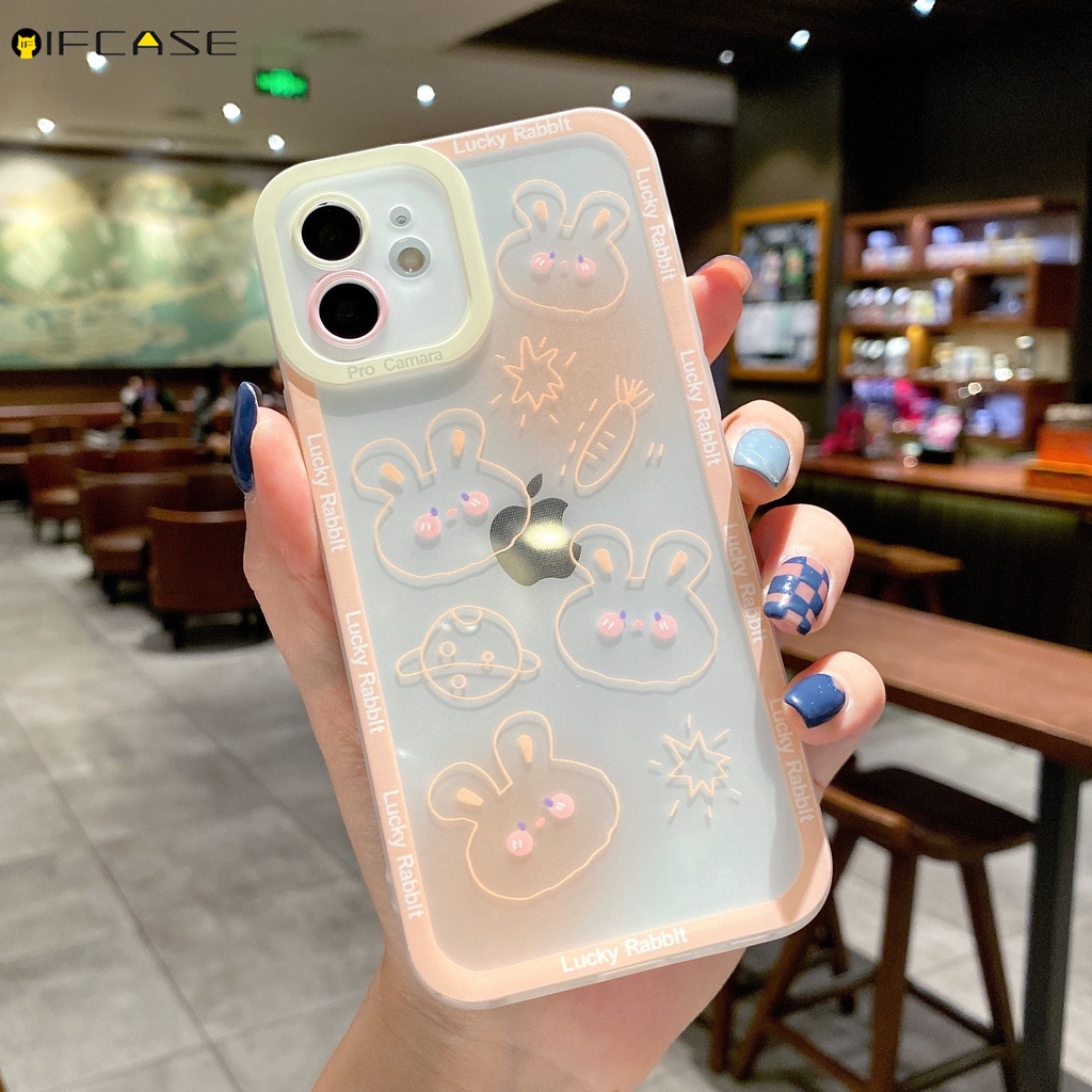 Ốp điện thoại tpu hình thỏ/gấu cho iPhone 13 12 Mini 11 Pro Max XS Max XR X 7 8 Plus