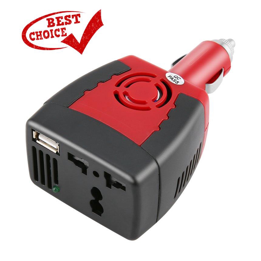 Bộ chuyển đổi nguồn 150W 12V DC sang 220V AC ổ cắm USB dành cho xe hơi