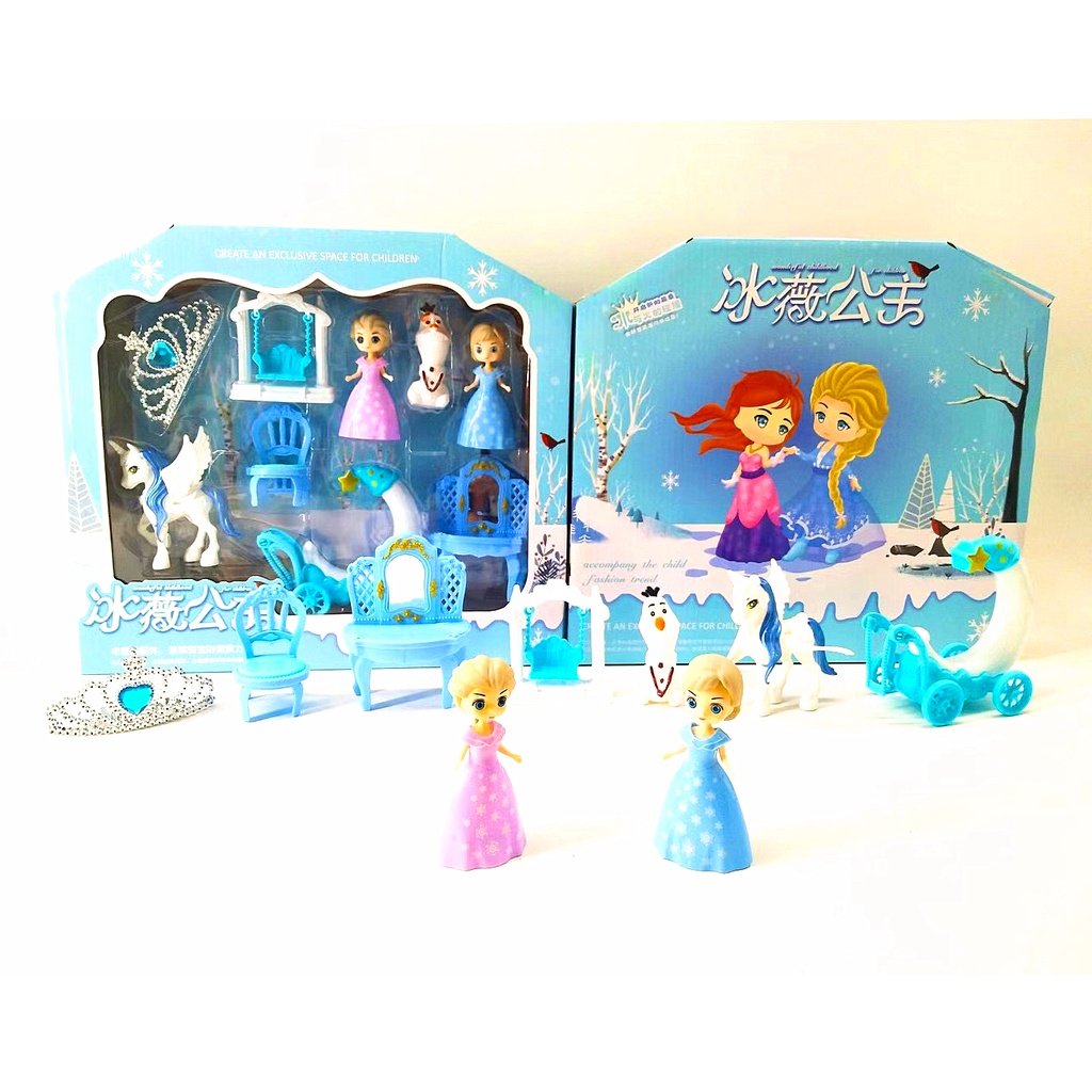 [Hàng sẵn] Hộp đồ chơi ngôi nhà Elsa nữ hoàng băng giá và Olap
