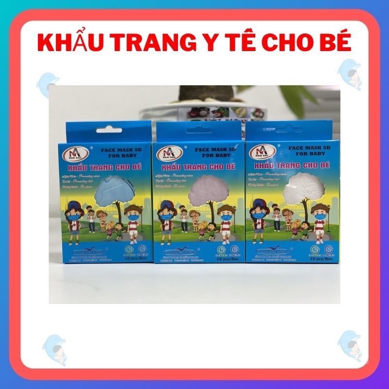 Hộp 10 Khẩu Trang Y Tế FAMAPRO Nam Anh Kháng Khuẩn, Chống Tia UV Cho Trẻ Em 5D Mask