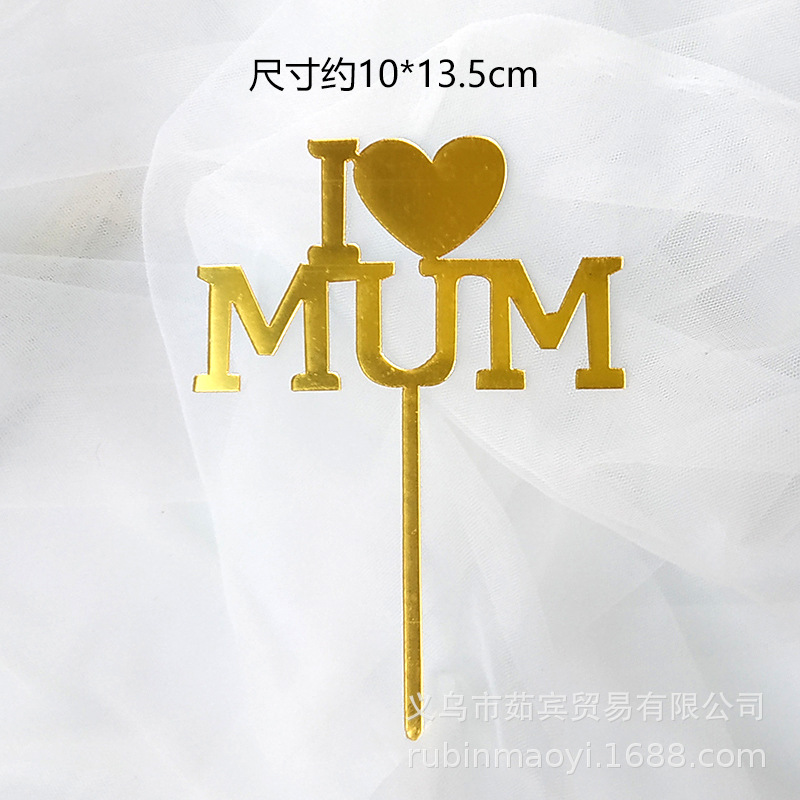 Chữ Ghim Trang Trí Bánh "I Love Mom / I Love Dad"