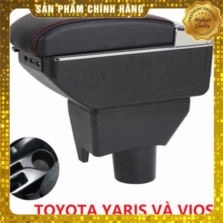 Hộp tỳ tay ô tô cao cấp Toyota Yaris và Vios tích hợp 7 cổng USB 2014- 2020: Mầu Đen và Be AD