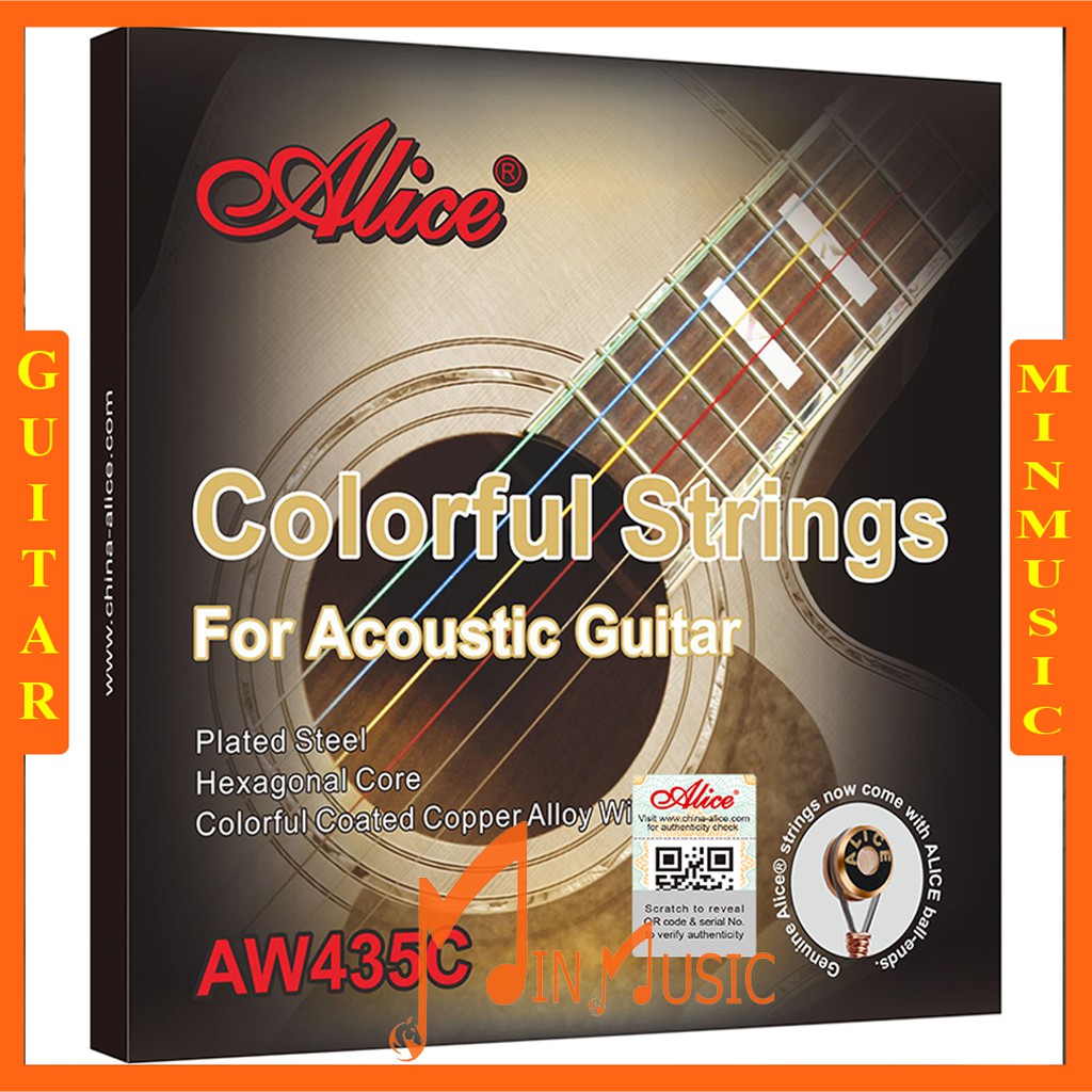 Dây Đàn Guitar Acoustic nhiều màu sắc Alice AW435C