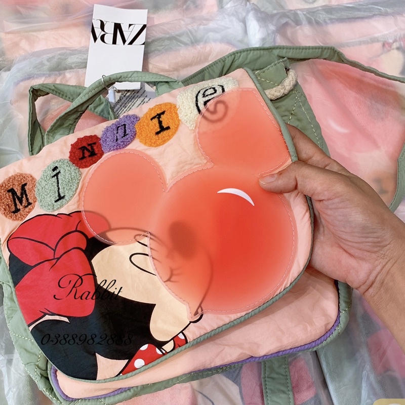 Ba lô vải Minnie chữ nổi