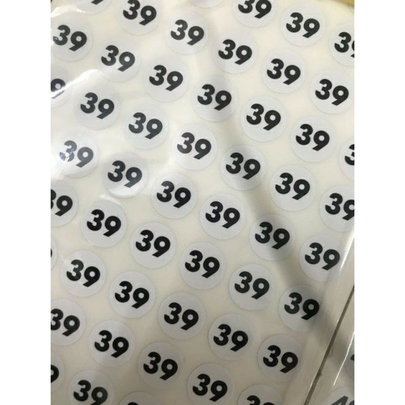 70 con tem giá 1 K _ Tem size nhãn số dán_decal Size 35 tới 42 giày dép.