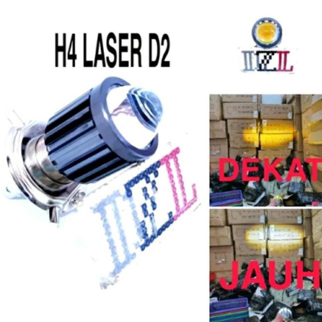 Đèn Pha Led H4 Laser D2 2 Màu Trắng Vàng Ac Dc Chất Lượng Cao