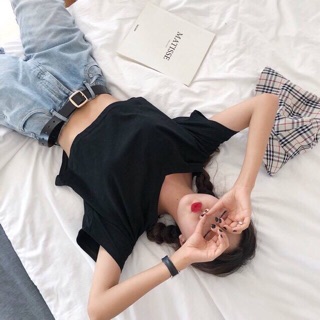 Áo thun croptop cổ V