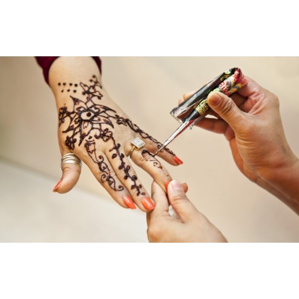 Mực vẽ henna ẤN ĐỘ - golecha - Bút vẽ henna (Tặng 2 khuôn vẽ mini)