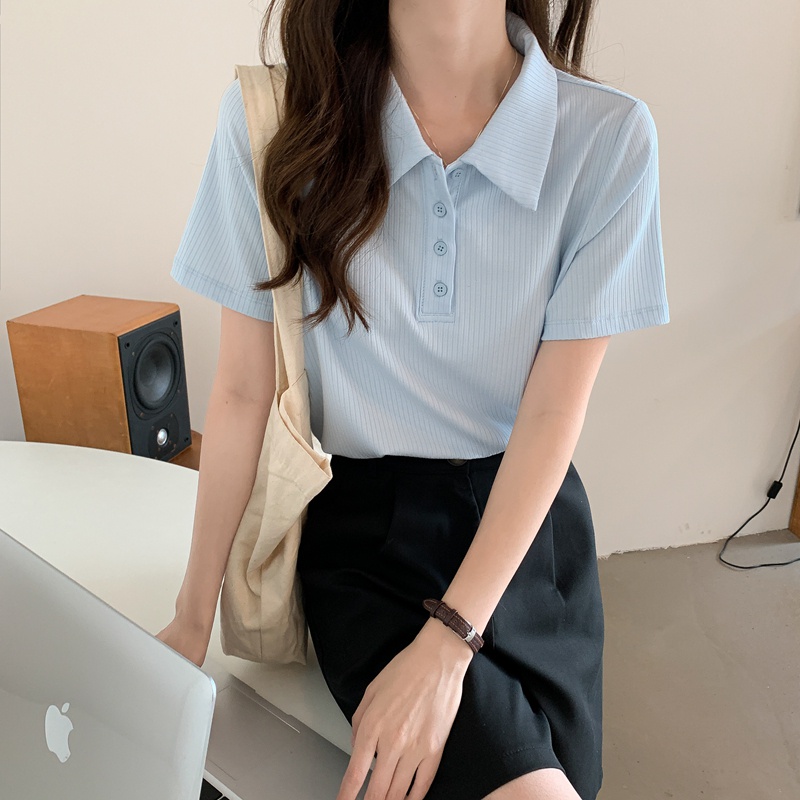 Áo Thun polo Ngắn Tay Phối Hai Màu Thời Trang Sành Điệu 49395