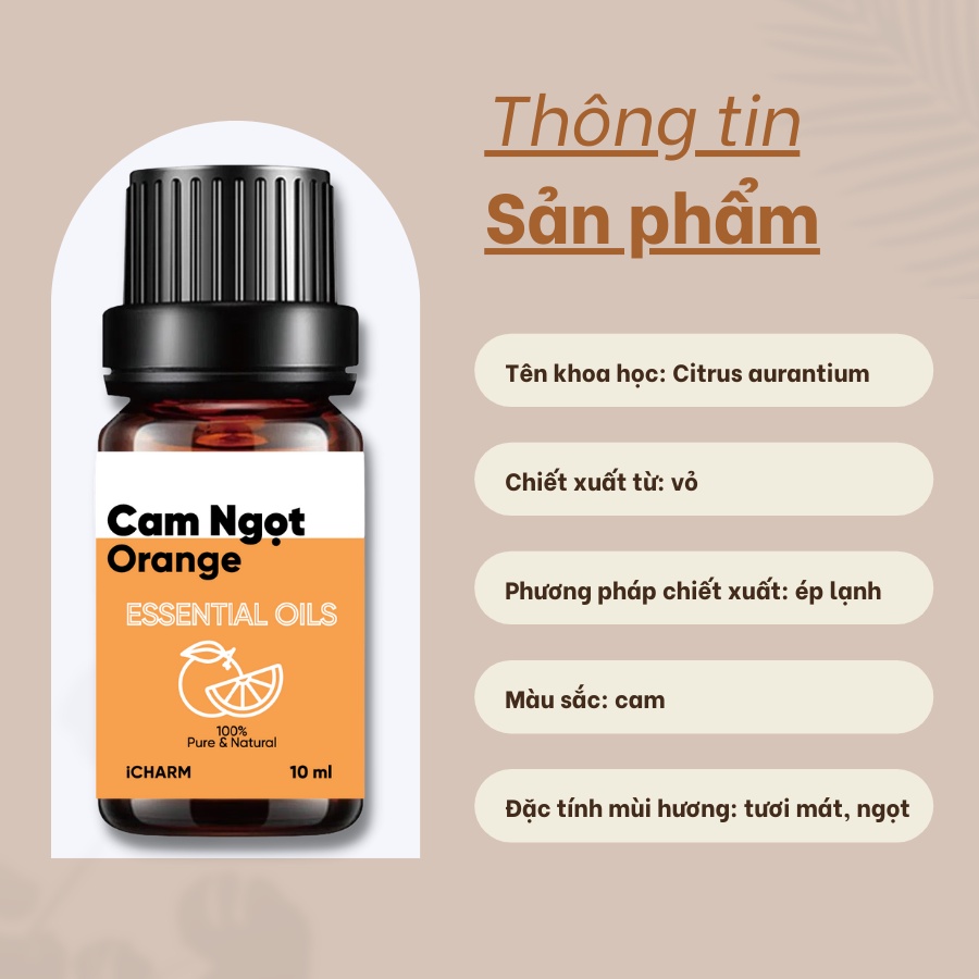 Tinh dầu cam ngọt 10ml 50ml [Orange Essential Oil], nguyên chất 100%, không tạp chất, không pha loãng