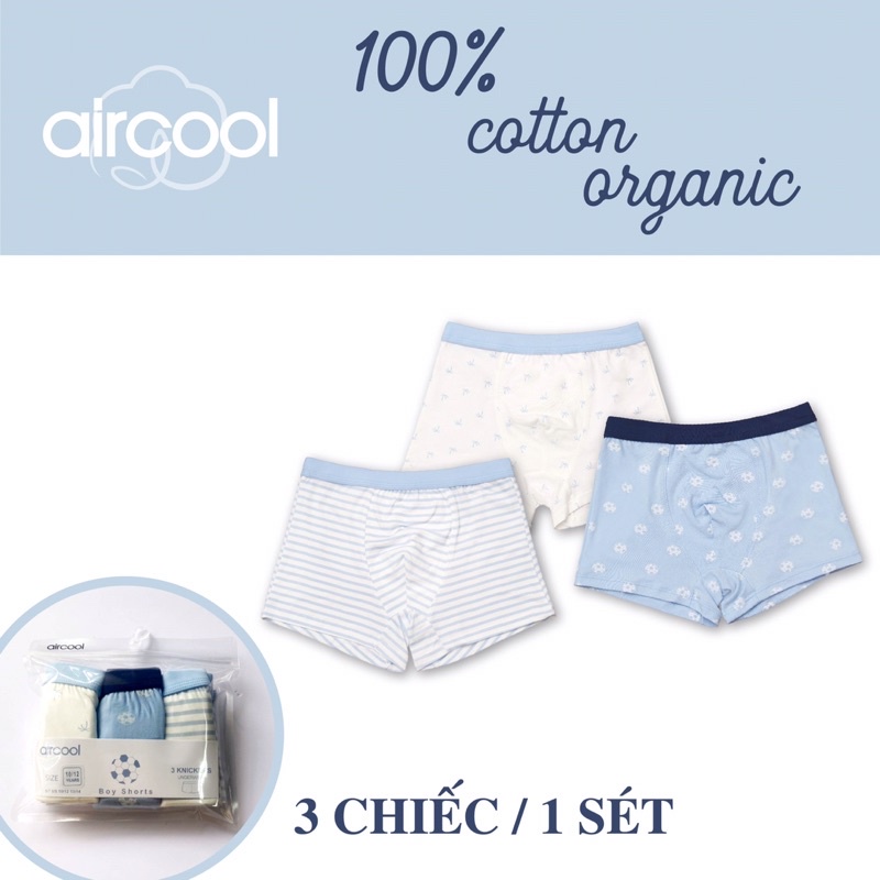 Quần lot bé trai chính hãng 💕Freeship💕sịp đùi bé trai sét 3c túi zip hàng Nhật Bản cotton cao cấp