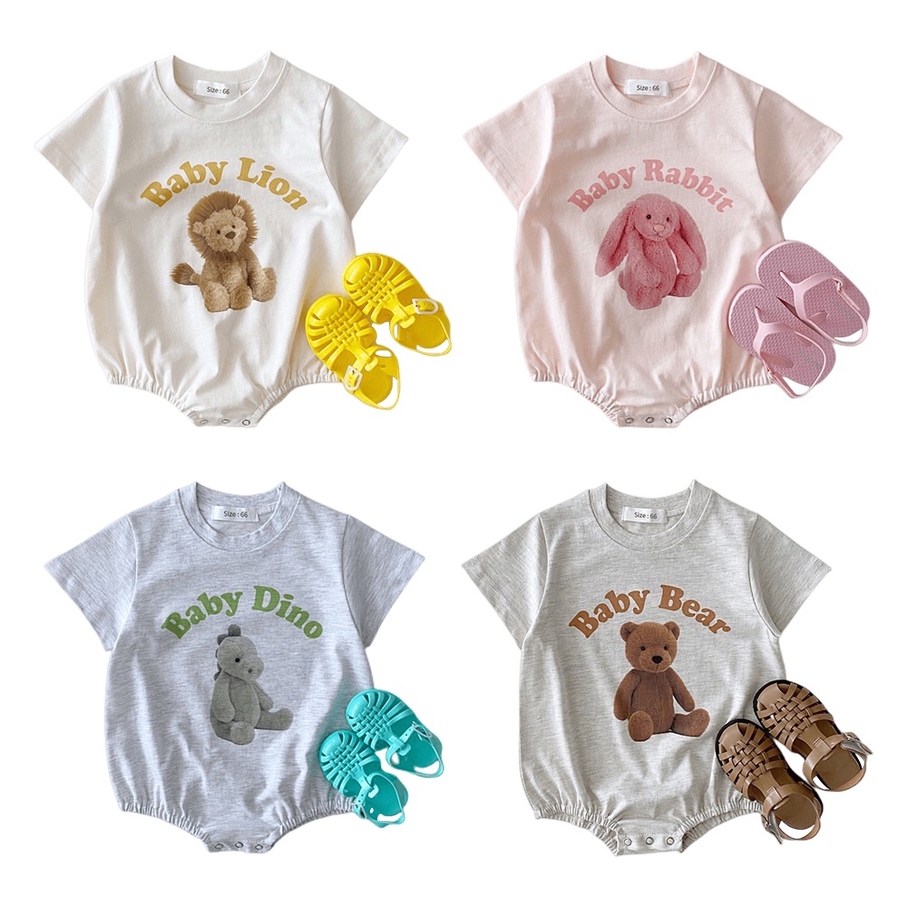Jumpsuit Cotton HọA TiếT ĐộNg VậT Cho Bé Sơ Sinh
