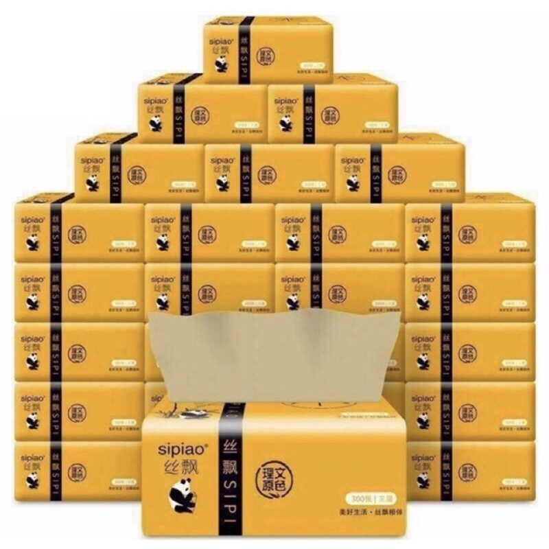 COMBO 6 GÓI GIẤY ĂN GẤU TRÚC SIÊU DAI MỖI GÓI 300 TỜ