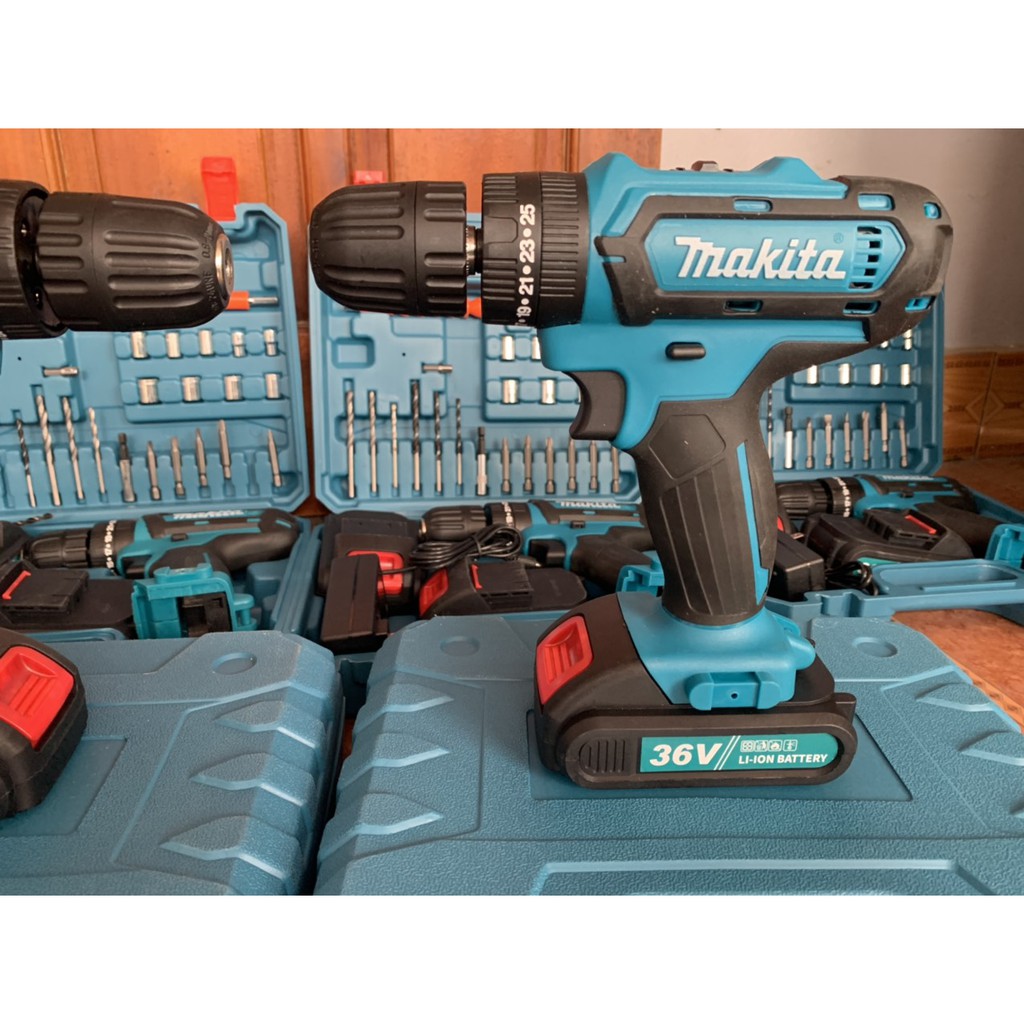 máy khoan pin makita 36v-2 pin kèm hộp phụ kiện