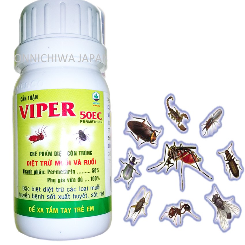 Thuốc diệt trừ ruồi muỗi kiến côn trùng bọ xít rận rệp Viper 50EC 100ml