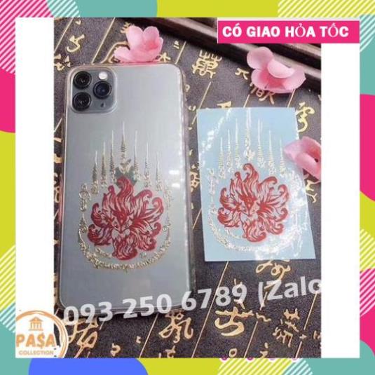 Miếng dán điện thoại HỒ LY HUYẾT ĐỎ  trợ duyên ăn nói May Mắn Tài lộc Phong Thủy