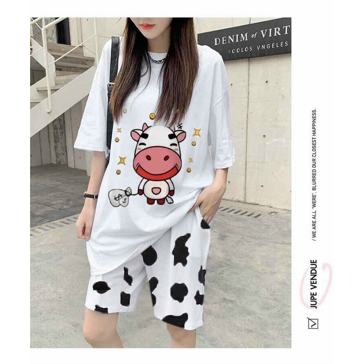 Set Bộ In Bò Sữa Mỉm Cười Nhí Nhảnh - SBB_002