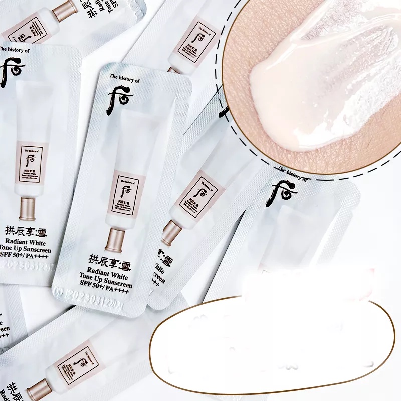 Combo 10 Gói Kem Chống Nắng Dưỡng Trắng Nâng Tone Da Trắng Hồng Whoo Radiant White Tone Up Sunscreen 1mlx10