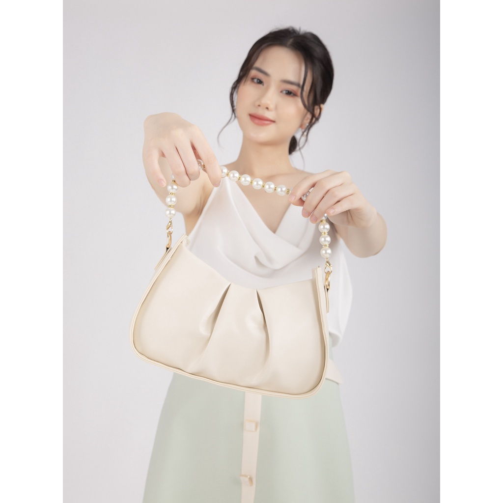 Túi xách nữ 3 kiểu đeo vai quai xách bag đeo chéo dây lụa Sz 24 Hapas - TDV24244