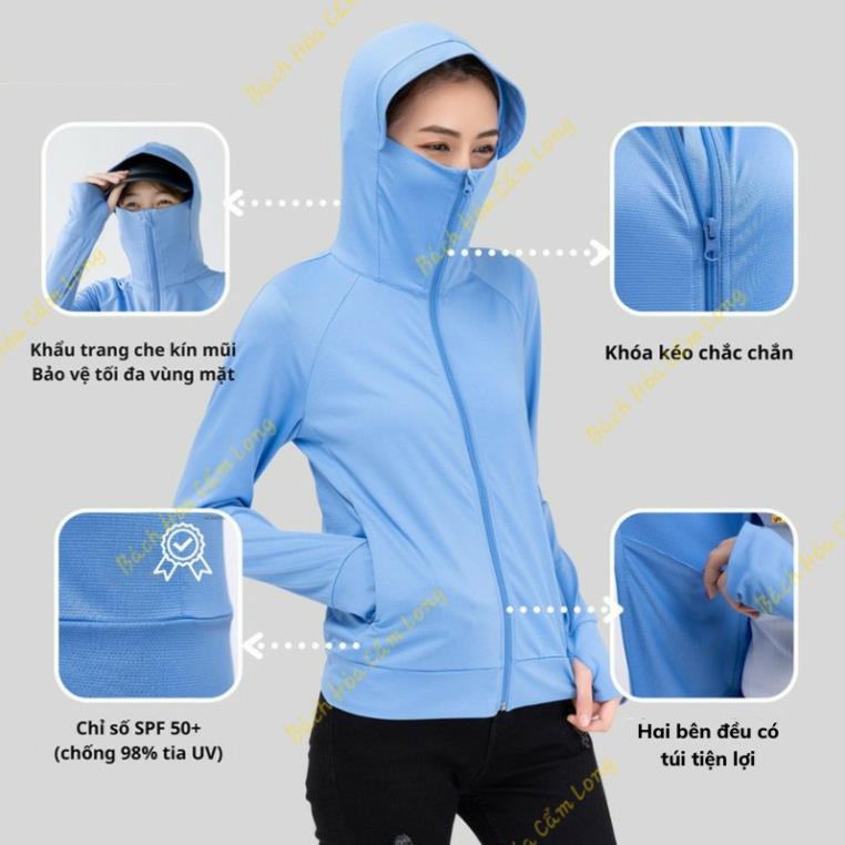 Áo Khoác Nữ Chống Nắng Đẹp, Thông Hơi - Áo Khoát Mùa Hè Cao Cấp Có Mũ Chống Tia Uv Chất Như Uniqlo, Gu, Lv, Canifa 2022