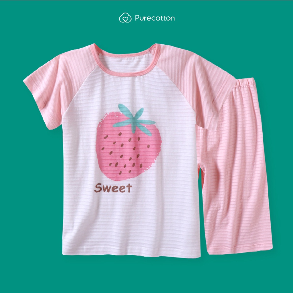 Bộ đồ mặc nhà mùa hè cho bé gái Pure Cotton chất liệu cotton cao cấp PC045